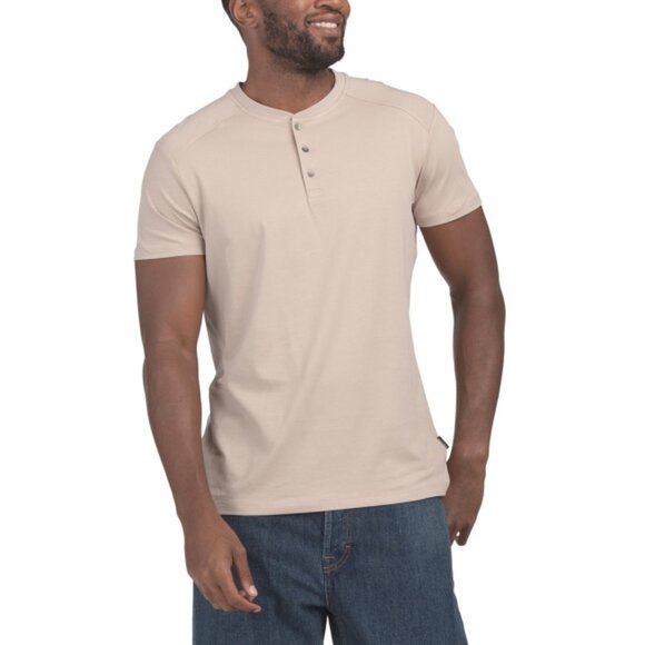 KENNETH COLE Clay Stretch Henley Tee - Picture 1 of 2
